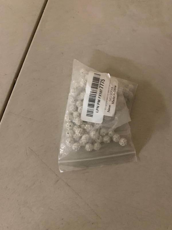Photo 1 of 100 PCS 10mm Rhinestone Beads, White Shiny Round Shamballa Disco Ball Sparkling Rhinestone Clay Beads, Used for Jewelry Bracelets Necklaces Earrings and DIY Crafts Jewelry Making Christmas