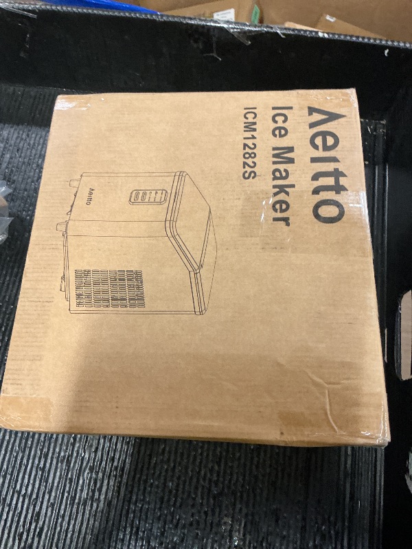 Photo 1 of Aeitto Ice Maker Countertop 26lbs/24H, Ice Machine 8 Ice Cubes Ready in 6 Mins, 2 Sizes of Bullet Ice Portable Ice Makers with Basket & Scoop, Auto Self-Cleaning for Home/Kitchen/Office Stainless
