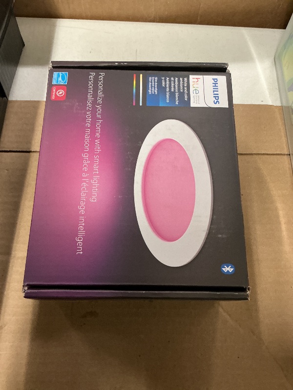 Photo 1 of Philips Hue Smart Slim 6 Inch LED Downlight - White and Color Ambiance Color-Changing Light - 1 Pack - 1200LM - Indoor - Control with Hue App - Works with Alexa Google Assistant and Apple Homekit