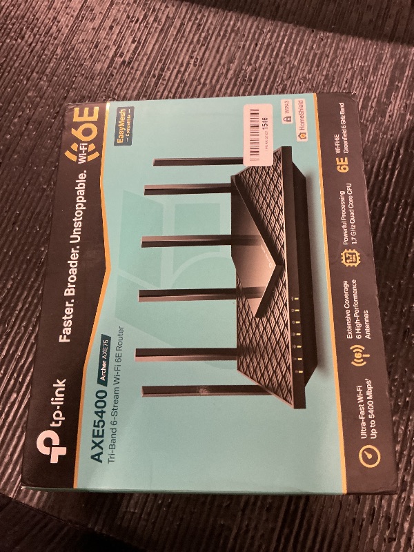Photo 1 of TP-Link AXE5400 Tri-Band WiFi 6E Router (Archer AXE75), 2025 PCMag Editors' Choice, Gigabit Internet for Gaming & Streaming, New 6GHz Band, 160MHz, OneMesh, Quad-Core CPU, VPN & WPA3 Security