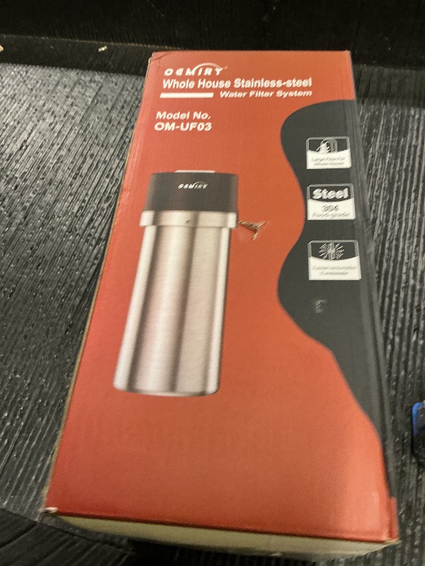 Photo 1 of OEMIRY Whole House Water Filter, Stainless Steel Filter Housing, 10"x4.5" Sediment Filter Pre-Filtration System for Well or City Water, 1" or 3/4" NPT Port, 1 Filter
