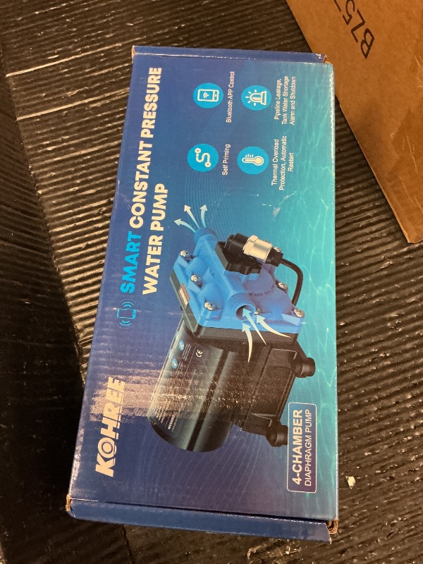 Photo 1 of Kohree Smart RV Water Pump 12V DC, 5.5 GPM Variable Speed Constant Water Pressure Pump with Bluetooth APP Control & Real-time Display, 4-Chamber Diaphragm Pump with Run-Dry Protection for RV, Marine
