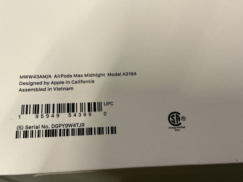 Photo 1 of Apple AirPods Max Wireless Over-Ear Headphones, Pro-Level Active Noise Cancellation, Transparency Mode, Personalized Spatial Audio, USB-C Charging, Bluetooth Headphones for iPhone - Midnight