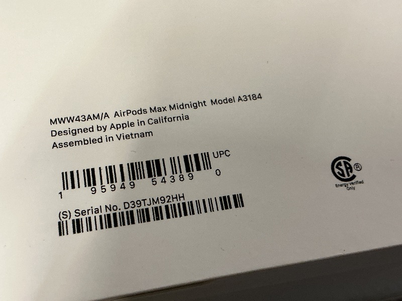 Photo 1 of Apple AirPods Max Wireless Over-Ear Headphones, Pro-Level Active Noise Cancellation, Transparency Mode, Personalized Spatial Audio, USB-C Charging, Bluetooth Headphones for iPhone - Midnight