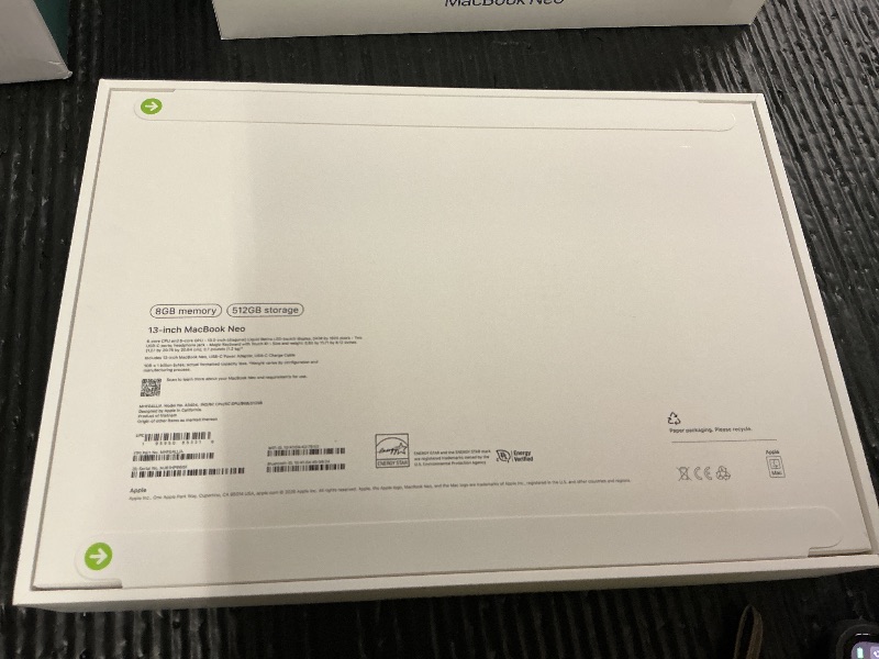 Photo 1 of Apple 2026 MacBook Neo 13-inch Laptop with A18 Pro chip: Built for AI and Apple Intelligence, Liquid Retina Display, 8GB Unified Memory, 512GB SSD Storage, 1080p FaceTime HD Camera, Touch ID; Indigo