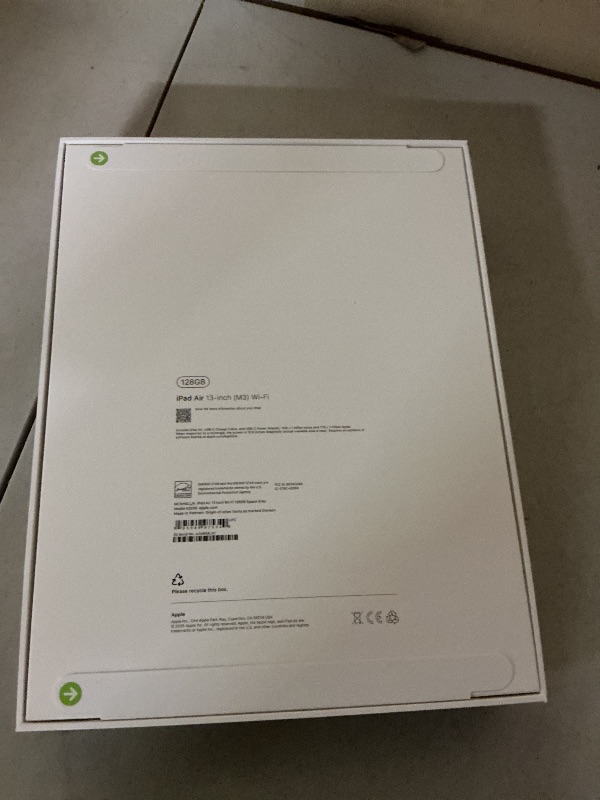 Photo 1 of Apple iPad Air 13-inch with M3 chip Built for Apple Intelligence, Liquid Retina Display, 128GB, 12MP Front/Back Camera, Wi-Fi 6E, Touch ID, All-Day Battery Life — Space Gray