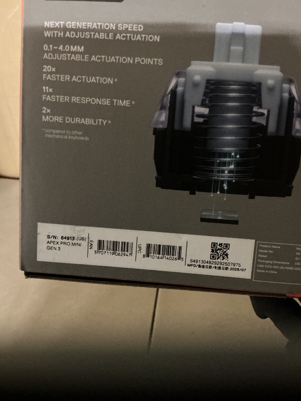 Photo 1 of SteelSeries Apex Pro Mini Gen 3 OmniPoint 3.0 HyperMagnetic Switches — Adjustable Actuation — Rapid Trigger — Game-Ready Presets — Protection Mode — Rapid Tap/SOCD — RGB — PBT Keycaps — USB-C