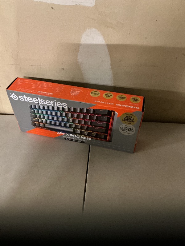 Photo 1 of SteelSeries Apex Pro Mini Gen 3 OmniPoint 3.0 HyperMagnetic Switches — Adjustable Actuation — Rapid Trigger — Game-Ready Presets — Protection Mode — Rapid Tap/SOCD — RGB — PBT Keycaps — USB-C