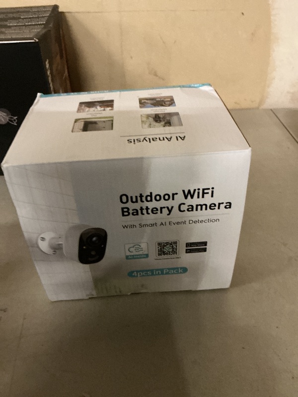 Photo 1 of GMK Security Cameras Wireless Outdoor 4 Pack, 2K Battery Powered Cameras for Home Security, Color Night Vision, Motion Detection, 2-Way Talk, IP65 Waterproof, Remote Access, Cloud/SD Storage