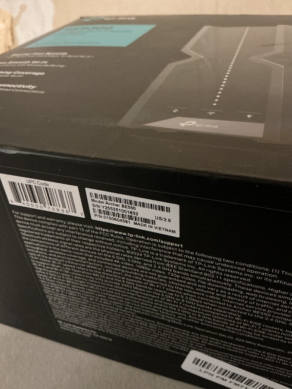 Photo 1 of TP-Link Tri-Band BE9300 WiFi 7 Router (Archer BE550) – 6-Stream, Full 2.5G Ports, 6 Internal Antennas, Up to 2,000 sq. ft., EasyMesh Expansion, VPN
