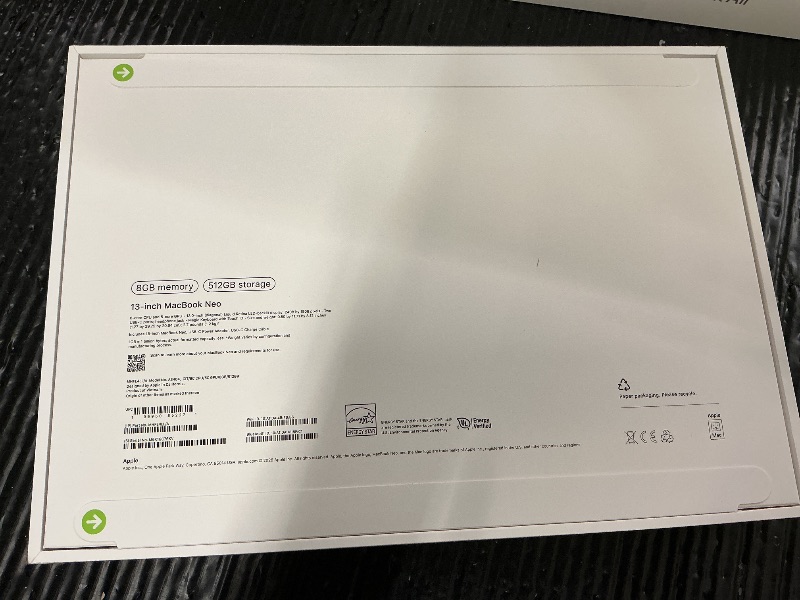 Photo 1 of Apple 2026 MacBook Neo 13-inch Laptop with A18 Pro chip: Built for AI and Apple Intelligence, Liquid Retina Display, 8GB Unified Memory, 512GB SSD Storage, 1080p FaceTime HD Camera, Touch ID; Citrus