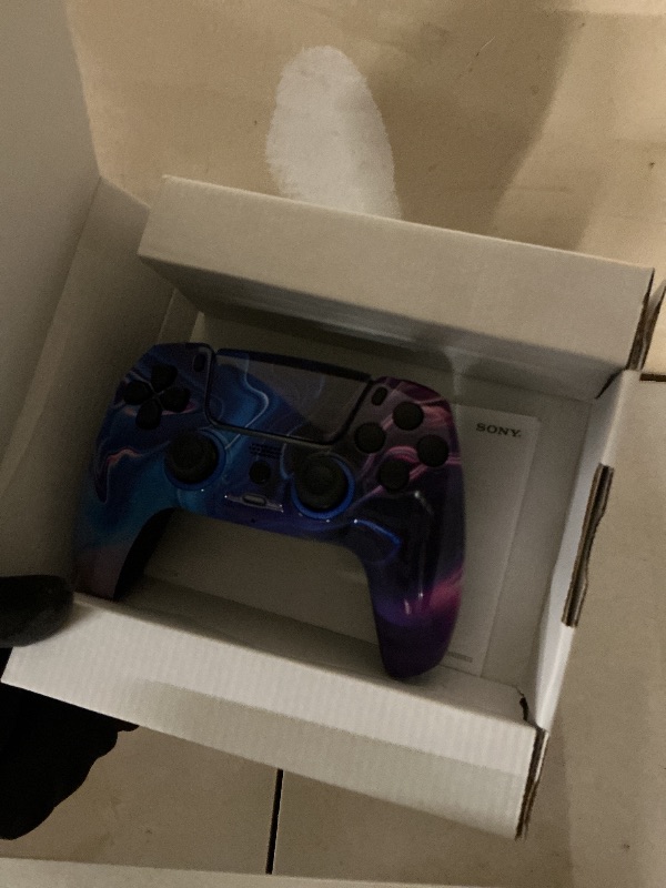 Photo 1 of Custom Controllerzz Custom Wireless Controller Compatible with PS5 - Multiple Designs Available (PS5 Blue & Purple Swirl)