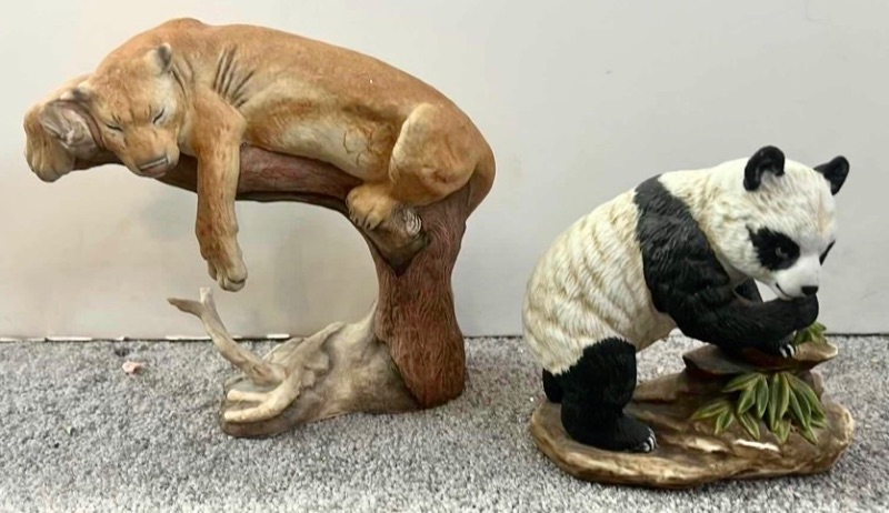 Photo 1 of BOEHM LIONESS AND PANDA FIGURINES H6”