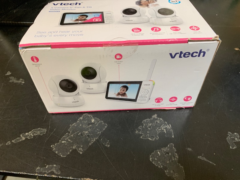 Photo 1 of VTech VM924-2 Remote Pan-Tilt-Zoom Baby Monitor with 2 Cameras & Audio,5" LCD Screen,Up to 17Hrs Video Streaming&31Hrs Battery for Audio,Night Vision,1000ft Range,Soothing Sounds,Temperature Sensor