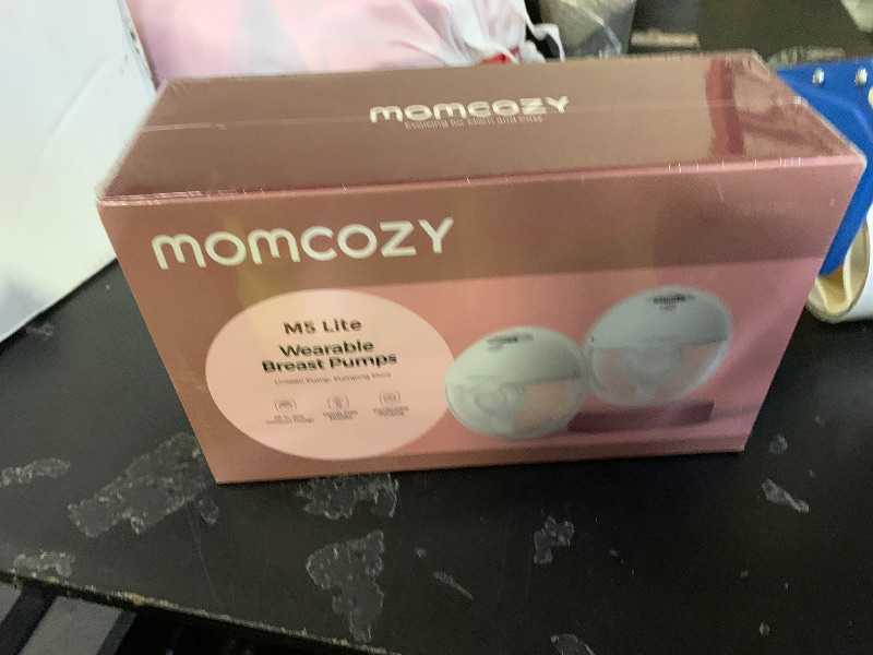 Photo 1 of Momcozy M5 Lite Hands-Free Wearable Breast Pump, DoubleFit Flange for Baby-Like Comfort, 3 Modes & 9 Suction Levels, No Flange Insert or Hard Carry Case, 24mm, 2-Pack, Cozy Red
