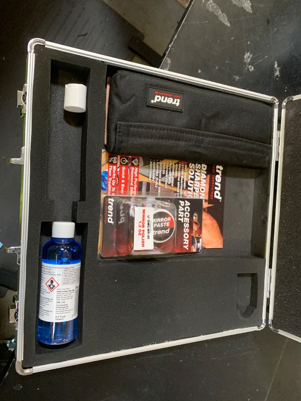 Photo 1 of Trend Essential Diamond Sharpening Kit with 300/1000 Grit Bench Stone, Lapping Fluid, Leather Strop, Honing Paste, Cleaning Block & Sharpening Solutions Guide, DWS/KIT/H