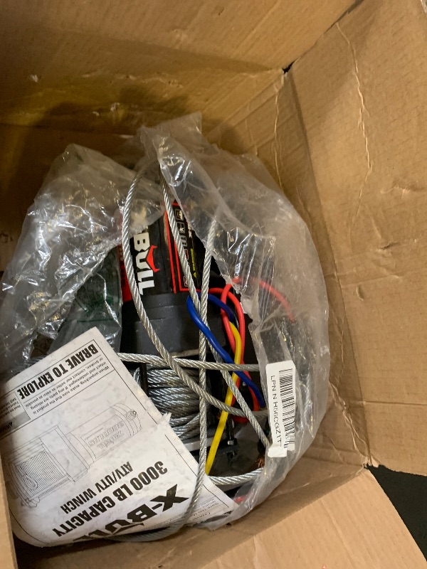 Photo 1 of X-BULL New 12V DC 3000LBS IP68 Waterproof Electric Winch for Towing ATV/UTV, Boat, Off Road, Wireless Remote and Corded Control Recovery, Portable Synthetic Rope Electric Winch with Hawse Fairlead.