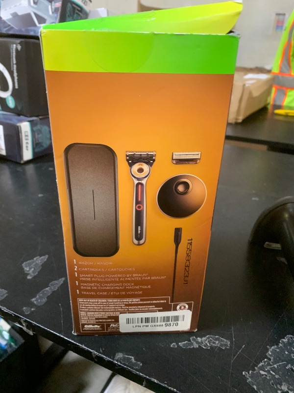 Photo 1 of Gillette Heated Razor for Men, Deluxe Travel Shave Kit by GilletteLabs, 1 Handle, 2 Blade Refills, Charging Dock, Case