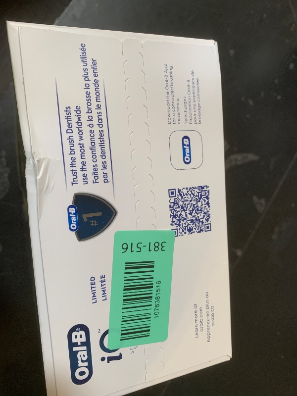 Photo 1 of Oral-B Rechargeable Electric Toothbrush, iO5 Limited Deep Clean & Whiten, 5 Cleaning Modes, Visual Pressure Sensor to Protect Gums, Travel Case, 3 Brush Heads, White