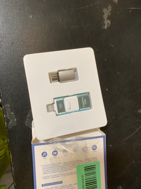 Photo 1 of MFi Certified Flash Drive for iPhone 512GB, Photo Stick Memory Stick for iPad, USB Thumb Drive for Photos Videos Transfer & Backup, External Storage Compatible for iPhone/Android/PC/Mac (Light Blue)