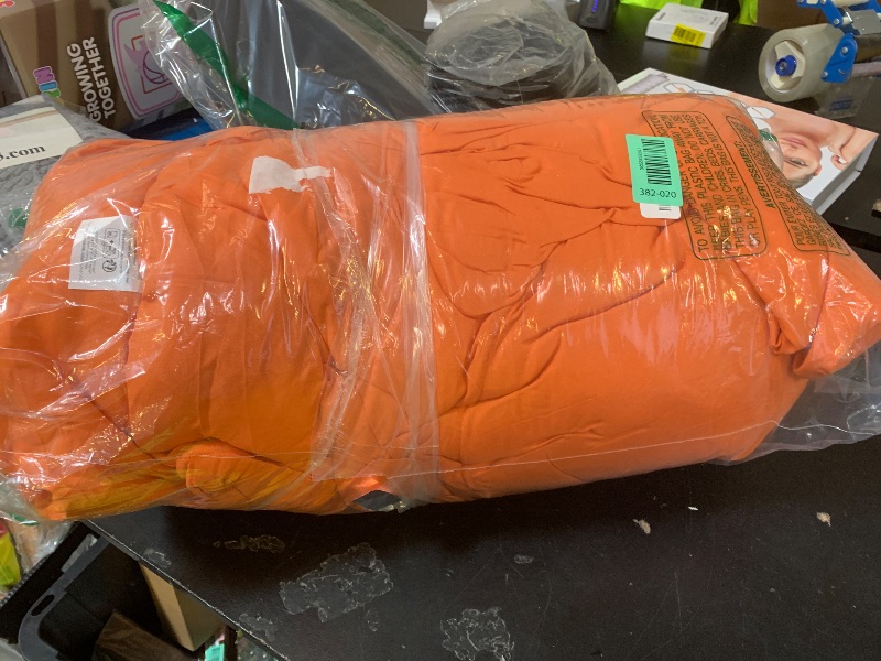 Photo 1 of Amazon Basics 2-Piece Soft Microfiber Kids' Comforter and Pillow Sham Set, Twin, Bright Orange, Solid