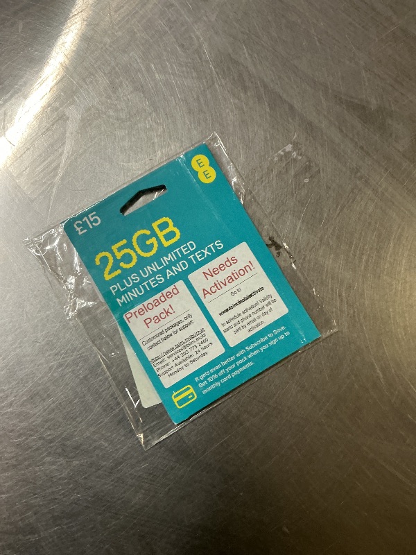 Photo 1 of UK SIM Card for Tourists – 25GB High-Speed Data | High Coverage EE Network | 30 Days Validity | UK Phone Number | Prepaid SIM for Travel to United Kingdom | Works in Remote Areas of UK