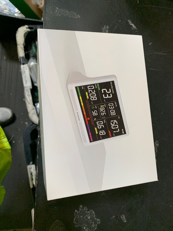 Photo 1 of 16 in 1 Air Quality Monitor Indoor 7" Large Display 9 AQI+7 Alerts, CO2 Monitor Air Quality Tester for CO2, TVOC, PM2.5 PM1.0 PM10, HCHO Temperature Humidity AQI & Time Air Quality Meter for Home