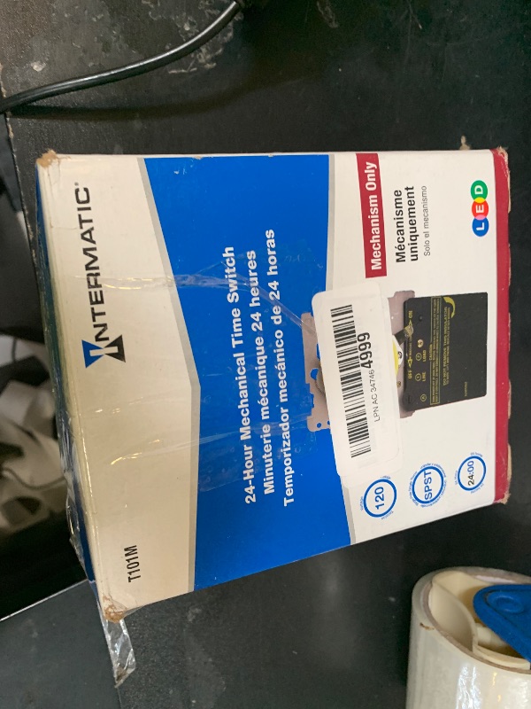 Photo 1 of Intermatic T101 24-Hour Mechanical Timer Switch - 120V SPST, Indoor Metal Enclosure, Heavy Duty, Manual Override, 40 Amp - Ideal for Lights, Pumps, Fans, and HVAC Systems