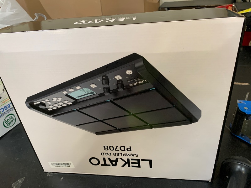 Photo 1 of LEKATO Percussion Sample Pad, Electric Drum Pad with 9 Velocity-Sensitive Drum Pad, Electronic Drum Set Pad Multipad with MIDI out, USB MIDI, AUX, 1,000+ Sounds, 32GB Flash, Bluetooth (PD708)