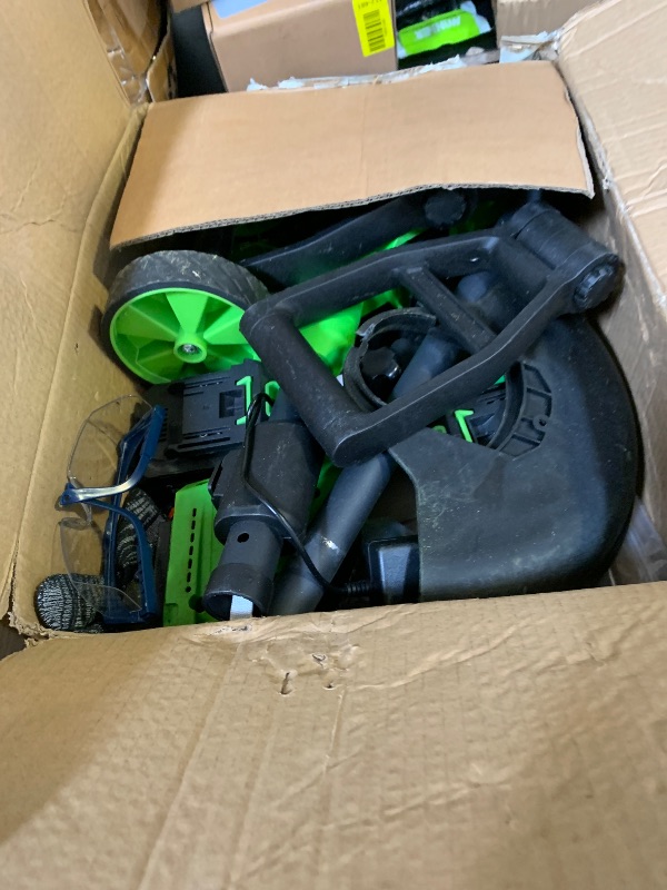 Photo 1 of 20,000RPM Cordless Electric Weed Wacker, 800W Brushless Weed Eater with Wheels, 12" 4-in-1 String Trimmer Lawn Edger Mini Lawn Mower Brush Cutter, Foldable, 21V, 2×4.0Ah Batteries Power Display