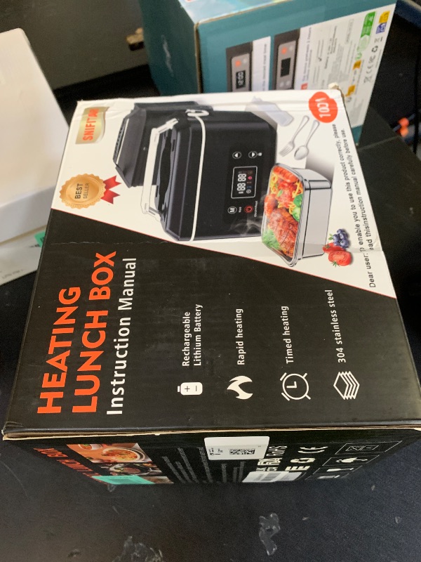 Photo 1 of Heated Lunch Box,Electric Lunch Box,Pro 24000mah,Lunch Box Battery Powered, 5.5 Cups Portable Food Heater-3D-5 Side Heating-Intelligent Temperature Control,Suitable For Trucks,Offices(Black/White)