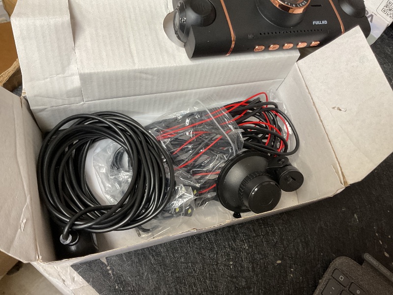 Photo 1 of 360° 4-Channel Dash Cam 4K+1080P*3 FHD, Front Rear Inside Left Right Car Camera, 5GHz WiFi App Control, 8 IR Lamps Night Vision, 24H Parking Mode, G-Sensor, Loop Recording, 64GB SD Card Included