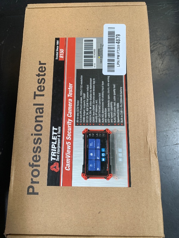 Photo 1 of Triplett 8150 CamView IP Pro 5 CCTV Security Camera Tester with 5" Touchscreen - 4K / 1080P IP, Analog, TVI, CVI, AHD