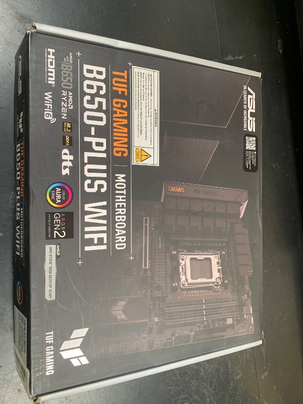 Photo 1 of ASUS TUF Gaming B650-PLUS WiFi AMD B650 AM5 Ryzen™ Desktop 9000 8000 and 7000 ATX Motherboard, 14 Power Stages, PCIe® 5.0 M.2, DDR5 Memory, WiFi 6 and 2.5 Gb Ethernet, USB4® Support Aura Sync