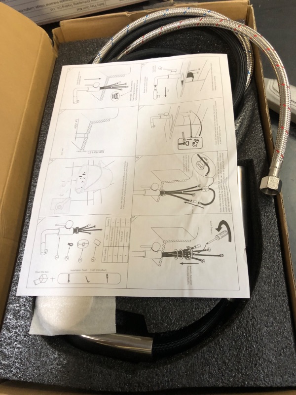 Photo 1 of Crea Kitchen Faucets with Pull Out Sprayer, Bathroom Sink Faucets Mini Bar Prep Faucet Single Handle 3 Hole Kitchen Farmhouse utility Faucet Outdoor Laundry, Brush Nickel