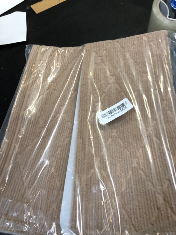 Photo 1 of Stair Treads Non Slip Landing Rug for Wooden Steps Indoor, Peel and Stick Stair Treads Matching-Mat 20"X32" Landing Slip Resistant Stair Rugs for Kids and Dogs, Polyester Stair Landing Mat, Beige