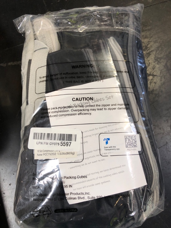 Photo 1 of 10 Set Compression Packing Cubes for Travel Essentials,Compressible Expandable Packing Cubes for Suitcase,OlarHike Luggage Organizer Bags for Travel,Handy Helper for Organizing Clothes(Black)