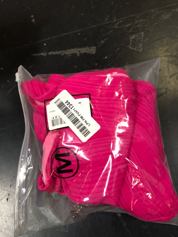 Photo 1 of Herseas Women's Textured Bikini Set Two Piece Metal V Neck Bathing Suits High Cut Swimwear Ribbed Sexy 2026 Vacation Slimming Swim Suits Trendy Resort Wear Rose Red Medium