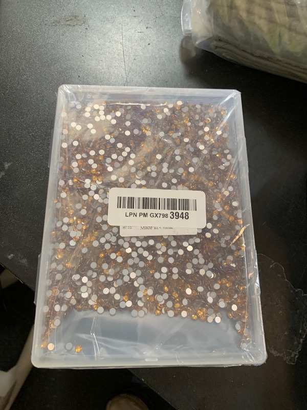 Photo 1 of 10000PCS Gold Yellow Rhinestones Bulk, Flat Back Crystal Glass Stone Round Gems,SS16, 3.8-4.0mm