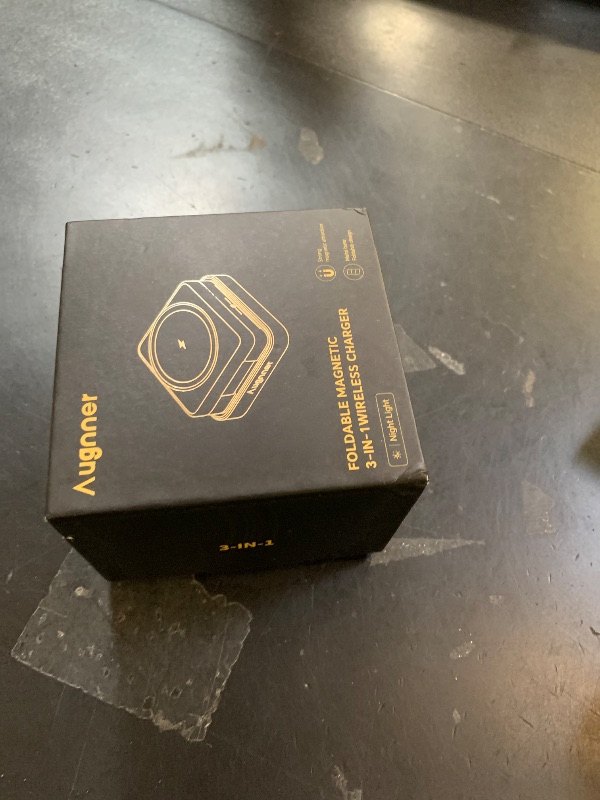 Photo 1 of ?2026 Upgraded?Wireless Charger 3 in 1, Foldable Wireless Charging Station with Night Light for Apple MagSafe Charger, Travel Magnetic Charger Stand, Nightstand Fast 15W Charging Station (20W Adapter)