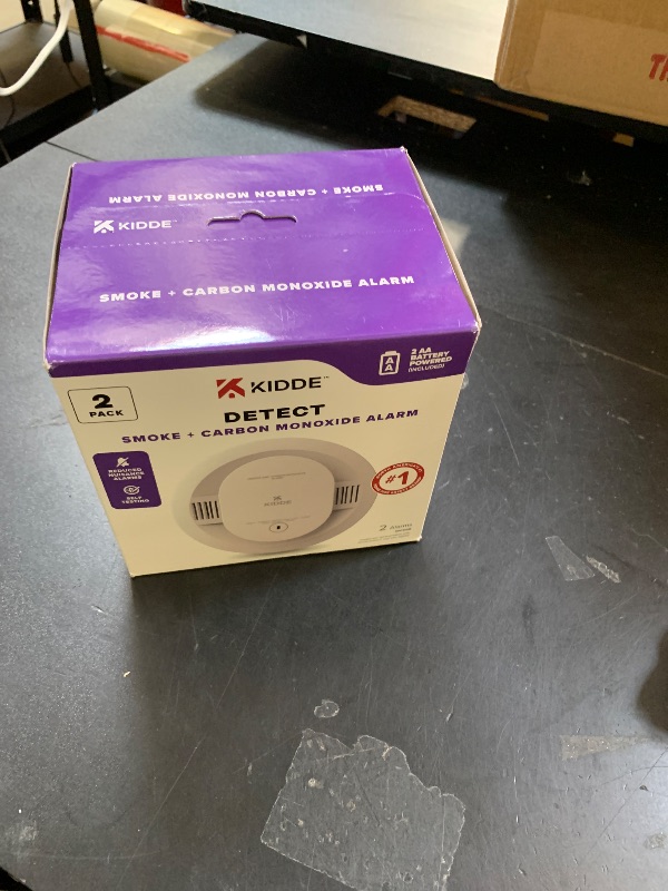 Photo 1 of Kidde  & Carbon Monoxide Detector, AA Battery Powered, LED Warning Light Indicators, 2 Pack