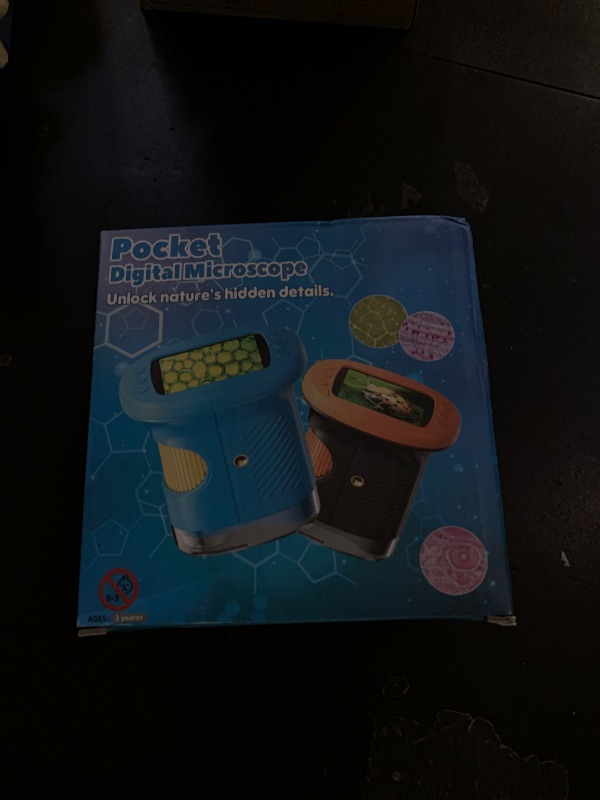 Photo 1 of 1000X Handheld Microscope for Kids, 4K 2.4" Screen Digital Kids Microscopes with 12 Slides, Portable Edu Toys Gifts for Age 3 4 5 6 7 8 9 10 11 12 Year Old Boys Girls Children Students(Blue)