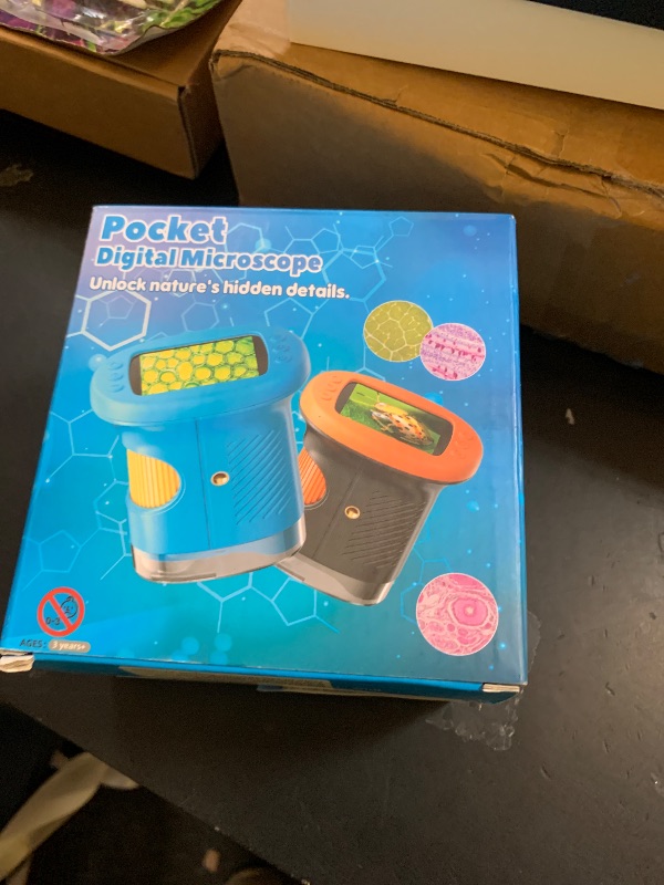 Photo 1 of 1000X Handheld Microscope for Kids, 4K 2.4" Screen Digital Kids Microscopes with 12 Slides, Portable Edu Toys Gifts for Age 3 4 5 6 7 8 9 10 11 12 Year Old Boys Girls Children Students(Blue)