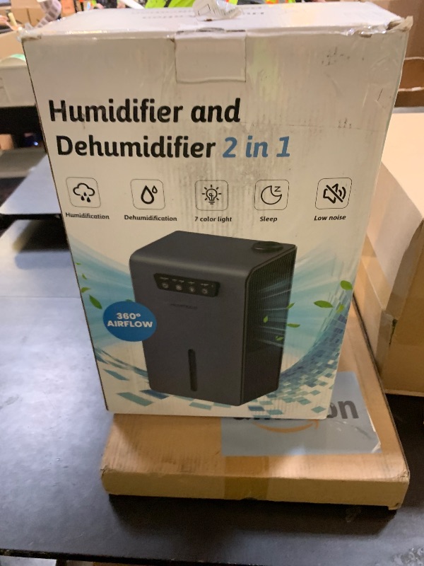 Photo 1 of Dehumidifier,2 in 1 Humidifier Dehumidifier Combo,102 OZ Water Tank Dehumidifiers for Home Bedroom,Basement Bathroom,Auto Shut Off,Sleep Mode,7 Colors LED Light