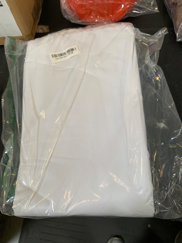 Photo 1 of Pioggia Vinyl Tablecloth with Flannel Backing Rectangle Waterproof Oil-Proof Plastic Table Cloth Wipeable PVC Table Cover for Indoor and Outdoor (White, 60 x 120 Inch)