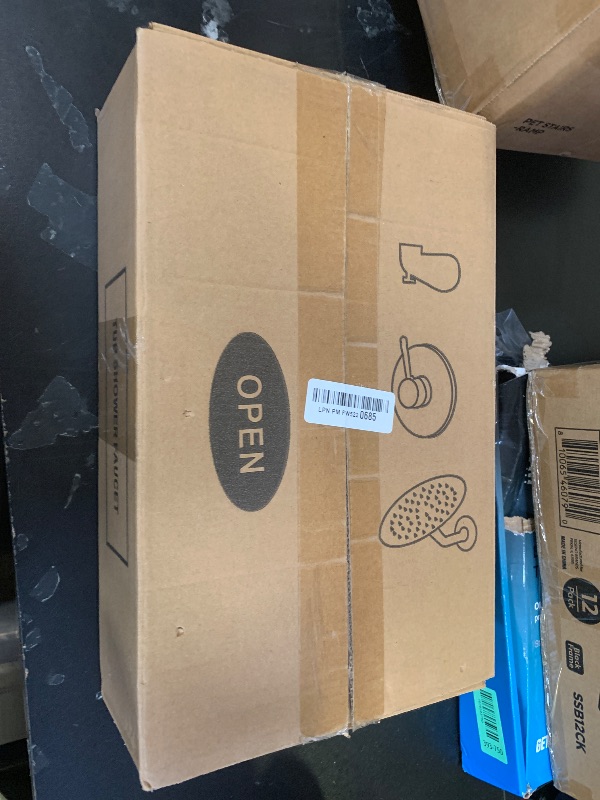 Photo 1 of Tub Shower Faucet Set Valve Included with 6-Inch Rain Shower Head and Tub Spout Single-Handle Tub and Shower Trim Kit Matte Black