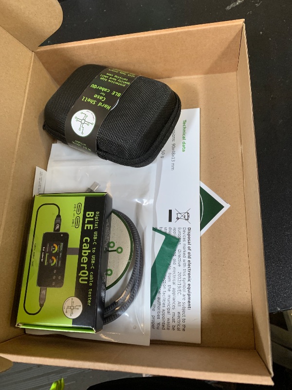 Photo 1 of BLE caberQU Digital USB-C Cable Tester, USB PD 3.0/3.1/3.2 eMarker readout, 25 pin Continuity pinout, USB2/3/4, Cable Resistance, iOS&Android app (BLE caberQU Expert kit)