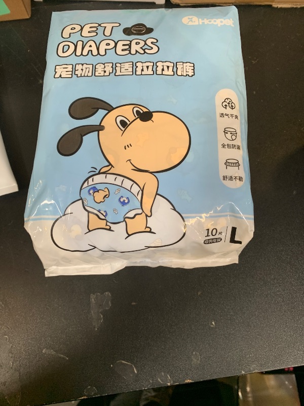 Photo 1 of Mosamart Disposable Dog Diapers Count Absorbent Soft Puppy Doggie Diapers for Female Dogs with Stretchy Waist Puppy Diaper in Heat Period Excitable Urination (L 10PCS)
