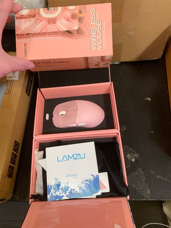 Photo 1 of Lamzu Atlantis Mini Champion Edition Wireless Gaming Mouse, Ultra Lightweight 51g, Optical Switch,30000 DPI, Symmetrical, MCU Nordic 52840, Dust-Proof Encoder, PAW3950 Sensor, 8K Compatible