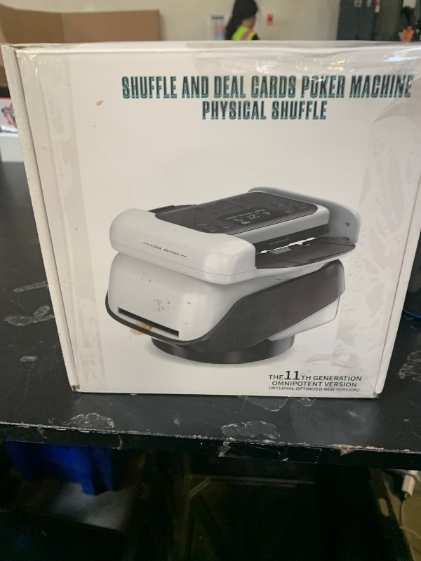 Photo 1 of 2-in-1 Automatic Card Shuffler & Dealer for 1-2 Decks Support 8 Players, 4 Drawing Remotes, Rechargeable Card Dealer Machine, Preset Games for Poker, UNO, Blackjack, Texas, Crazy Eights (white)